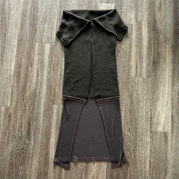 Rick Owens Vintage Queen F/W 2004 Espresso Brown Open Front Long Wool Sweater 44 - Picture 3 of 16